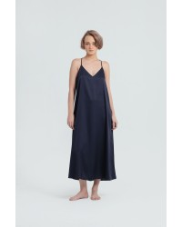 Cora Lose Long Slip Dress Navy