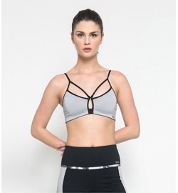 raquellingerie ACTIVEWEAR Sports Bra Jenna Grey Black Sport Bra